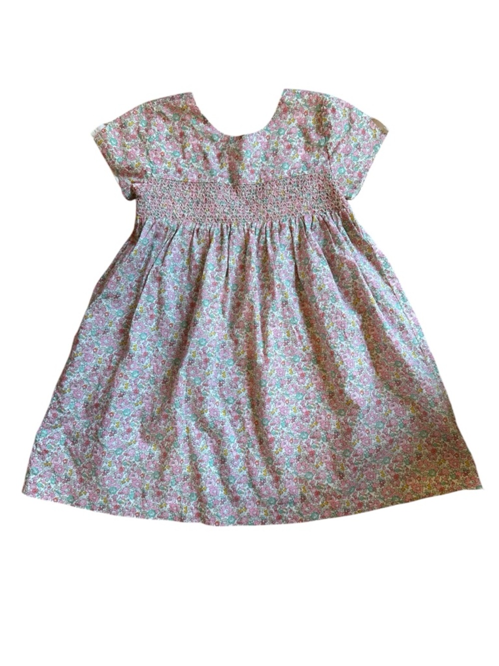 Edgehill Collection Pink Floral Smocked Casual Dress | EUC